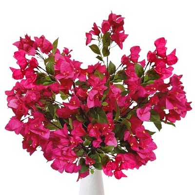 30 Inches Artificial Bougainvillea Silk Flower Branches Full Blossom Long Fak...