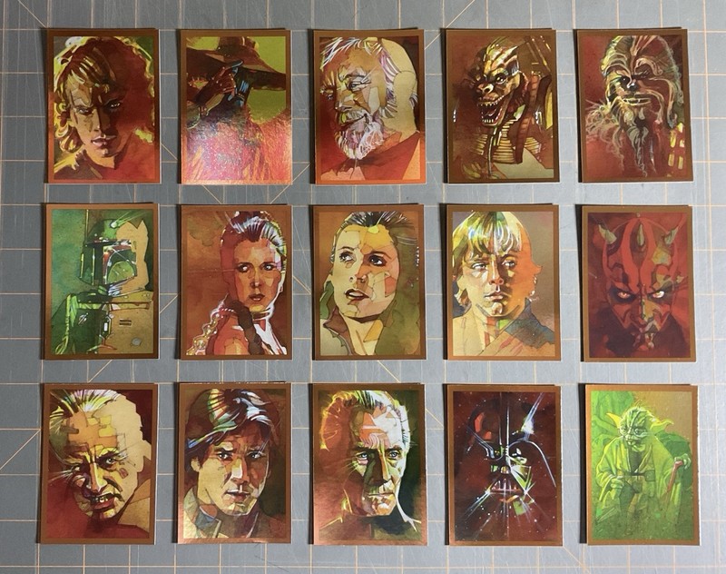 TOPPS: Star Wars Galaxy 7 - BRONZE FOIL CHARACTER PARALLELS Set of 15 (2012)