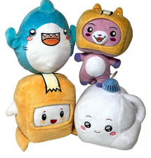 Lanky Box -Lot of 4- Boxy, Thicc Shark, Milky, Foxy- 6  Plush Stuffed Toys