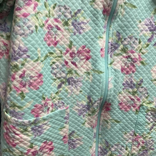 Simply Basic Adonna Housecoat House Dress 1X Quilt Floral Zipper MuuMuu Robe A17 - Picture 3 of 5