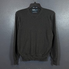 Polo Ralph Lauren M men  s gray sweater 100 cotton exclusive of decoration