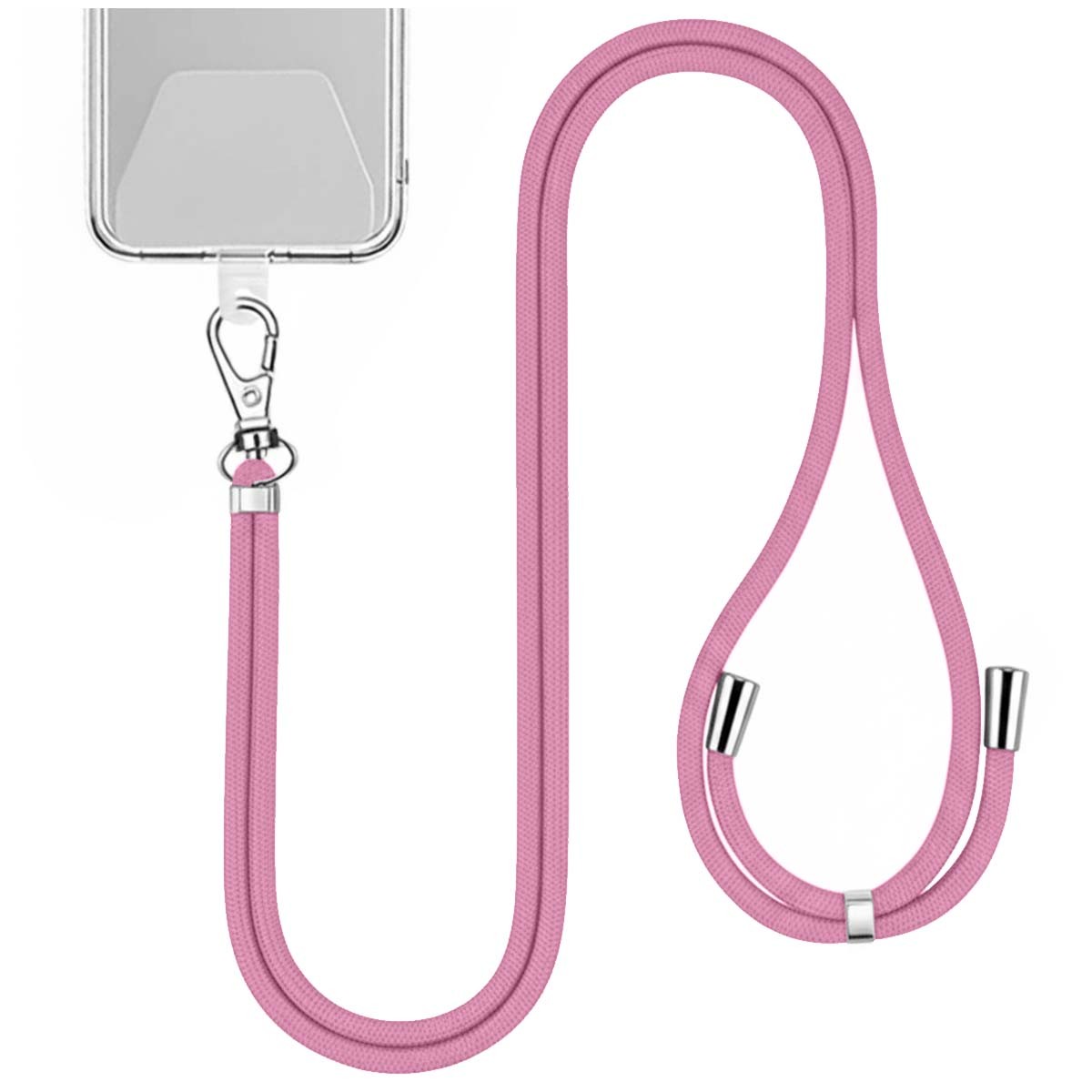 Cordon de téléphone universel Jaym en nylon de 150 cm rose pour smartphone