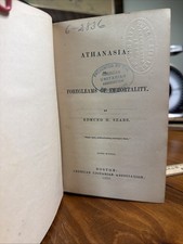 1870 Athanasia: Foregleams of Immortality by Edmund H Sears Amer Unitarian Assoc