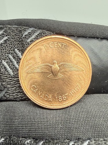 Canada 1 Cent 1967 Centennial Dove Queen Elizabeth II Canadian Penny AU
