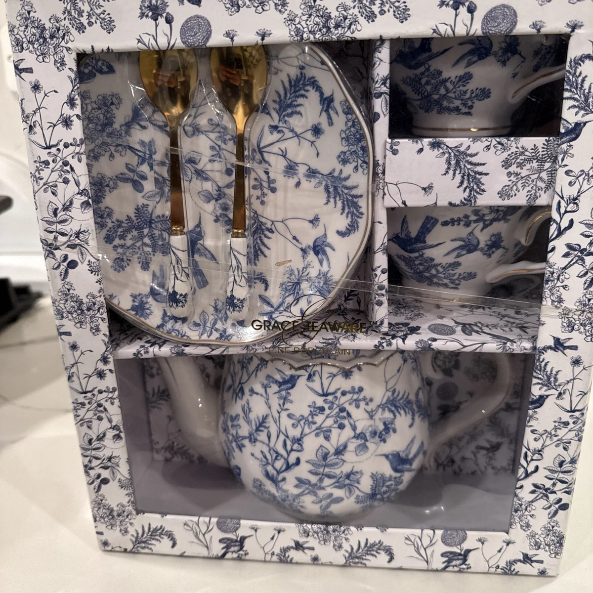 Blue Floral Complete Tea Sets for sale | eBay