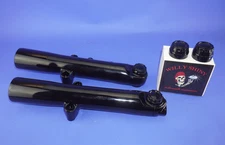 HARLEY 2018-2025 FAT BOY FORK LEGS  GLOSS BLACK WITH MATCHING AXLE CAPS EXCHANGE