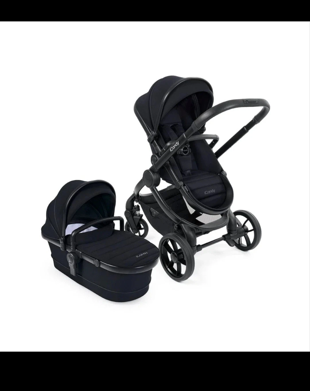 iCandy Peach 7 Pushchair and Carrycot - Black Edition New Boxed