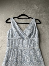 Ann Taylor LOFT Vintage Y2K Blue Floral Sleeveless Dress Cottagecore Casual