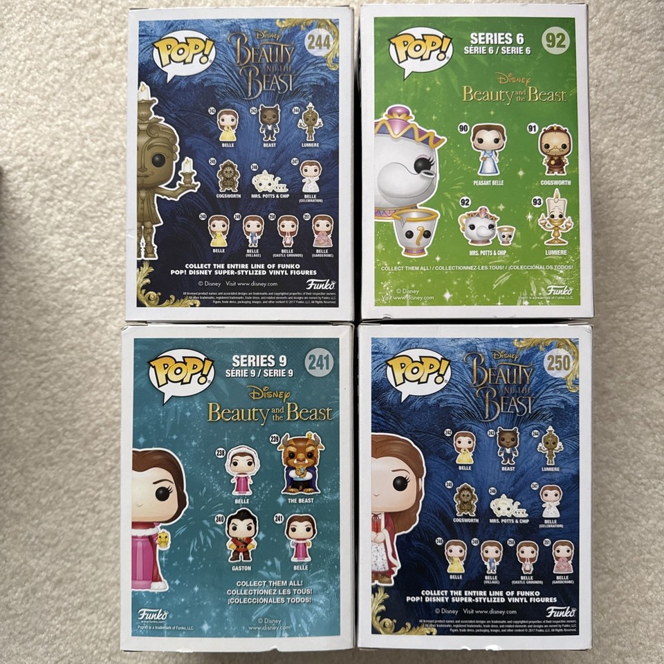 Funko Pop Lot Disney Beauty And The Beast Lumiere, Mrs. Potts & Chip, 2 ...