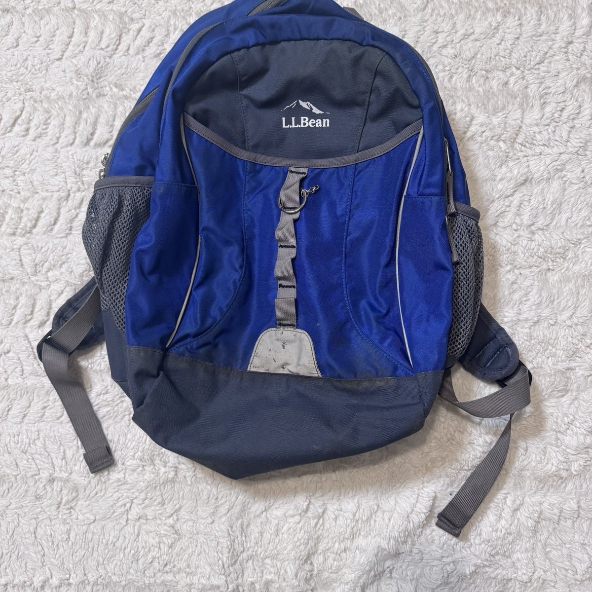 Title (SEO Optimized):L.L.Bean Explorer Backpack Blue Gray Nylon Outdoor