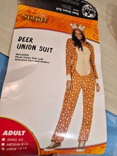 Spirit Womens Brown & White Costume Deer Unio...