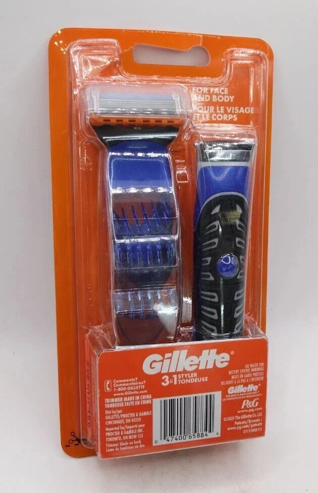 Gillette Styler 3 in 1 Trim Shave Edge Waterproof Men's Razor 1 Cartridge