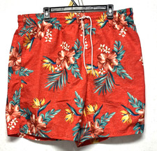 Old Navy Men s XL At The Knee Swim Trunks Shorts Coral Floral Waist 38