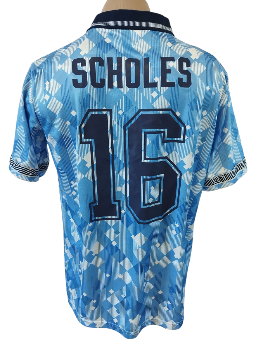 England Football　アンティーク England football jersey 1990-92 third shirt Scholes retro replica