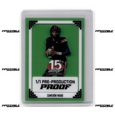 2025 Leaf NSCC The National Proof - Cameron Cam Ward Rookie 1/1 Green Clear