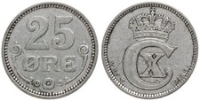 D&auml;nemark - Denmark 25 &Ouml;re 1913-1922 - KM# 815, 815a Verschiedene Jahrg&auml;nge