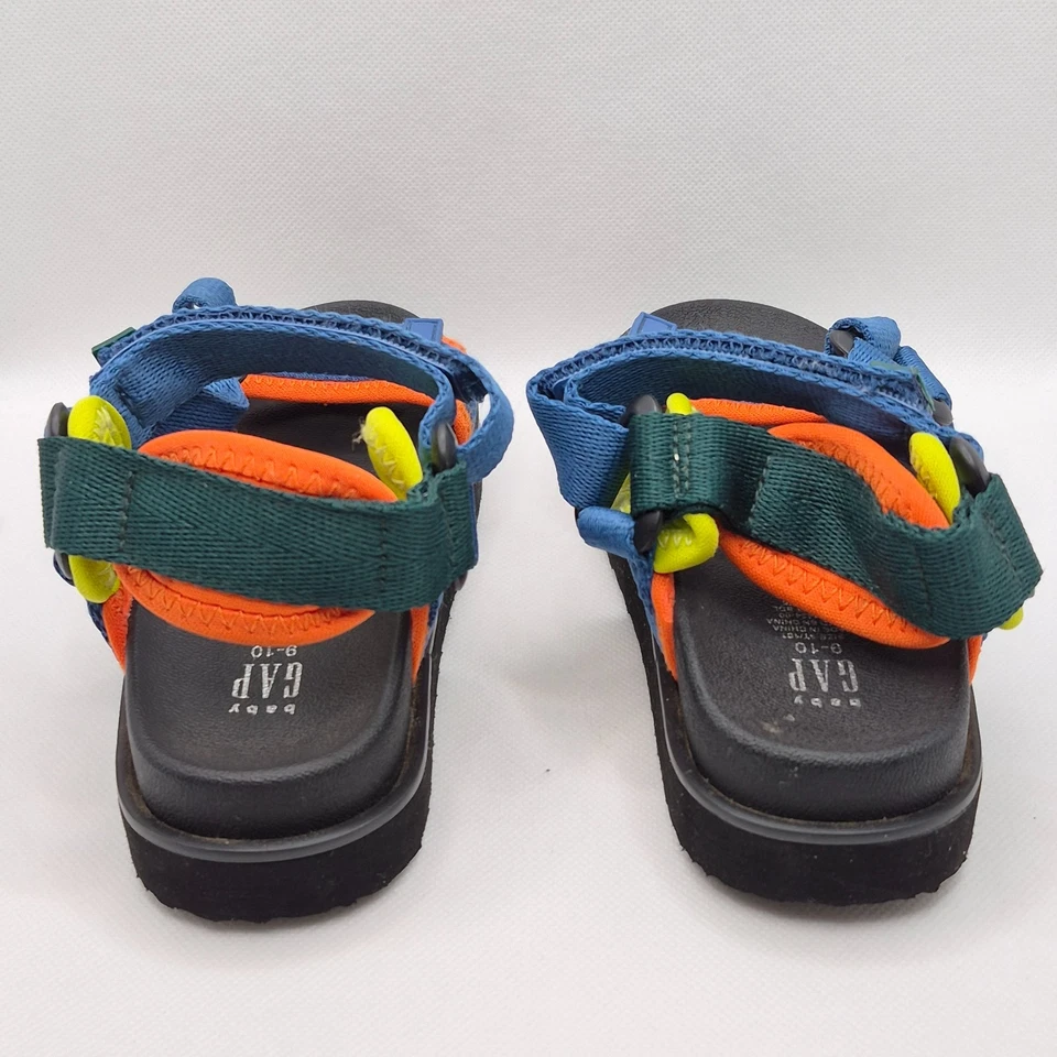 NEW GAP Toddler Sport Strap Sandals - Blue/Orange/Green - Size 9-10 (9T/10T) - Image 4 of 4