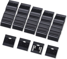 Black Velvet Plastic Display Cards for Earrings, Jewelry Accessories, 2" X 2" 1