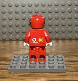 LEGO&reg; M. SCHUMACHER RAC022S MINIFIGURE F1 FERRARI FORMULA ONE DRIVER 8389 8144