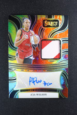 2025-26 Panini Select WNBA Autographed Memorabilia A'ja Wilson Tie Dye Prizm /25
