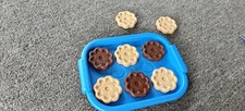 Vintage Fisher Price Fun With Food Set Of 8 Cookies, Chocolate  Vanilla w/ tray