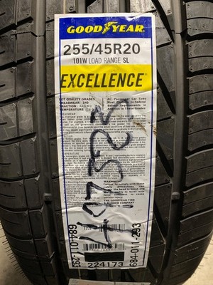 4 New 255 45 20 Goodyear Excellence Summer Tires