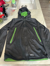 Burton Dryride Men's M Black/Green Hooded Full Zip Ski Snowboard Jacket