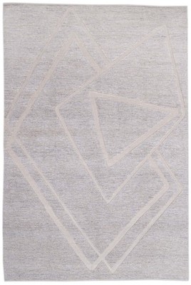 313x213 cm Mahli Fine Teppich grau Schurwolle - modern