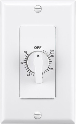 Heavy Duty 60-Minute In-Wall Spring Wound Countdown Timer Switch for Lights, Mec