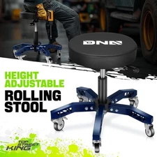 18.3-23.5" Adjustable 300lbs Mechanics Rolling Stool Work Shop Blue Tool Seat