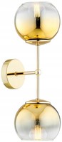 Wandlampe Wohnzimmer Glas Gold Metall 2-Flammig E27 H:40 Cm Wandleuchte Up Down