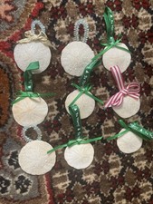 lot of 9 real Sand Dollar Christmas Holiday Ornaments glittered beach theme