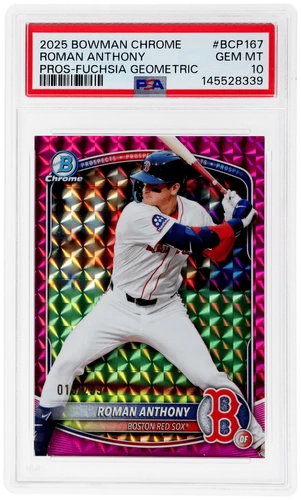 2025 Bowman Chrome Prospects Roman Anthony Fuchsia Geometric /299 PSA 10