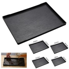 Simple Black Plastic Serving Tray 1 Pc for Kitchen Decor and Food Presentation