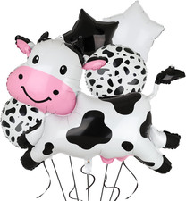 Big Cow Balloons Giant Cow Shape Mylar Balloon Farm Cow Party Decor 5 Pcs