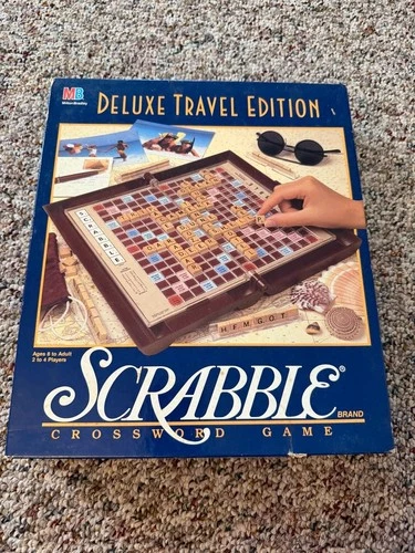 1990 Vintage Deluxe Travel Edition Scrabble Milton Bradley Board Game Complete