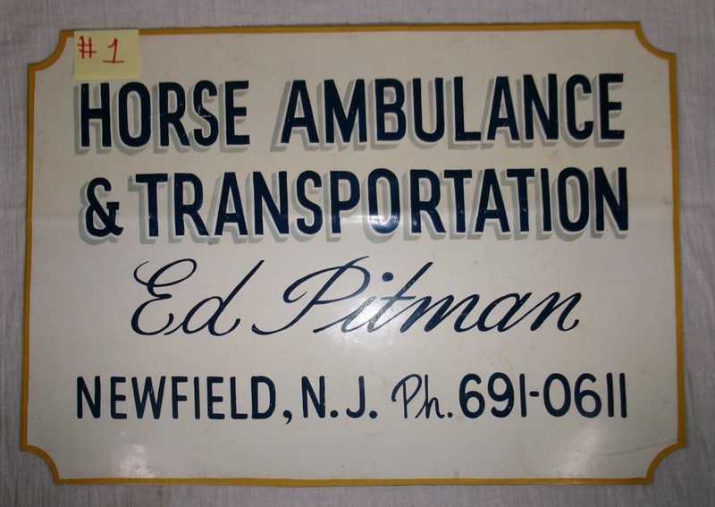  OLD HORSE AMBULANCE & TRANSPORTATION MAGNETIC TRUCK SIGN NEWFIELD NJ
