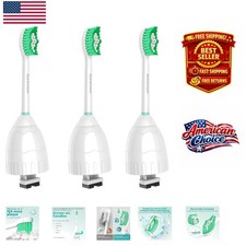 High-Efficiency 3 Count Replacement Brush Heads Gently Remove Plaque Stains