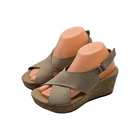 Clarks Annadel Eirwyn Women's Sand Nubuck Wedge Sandals Size 9