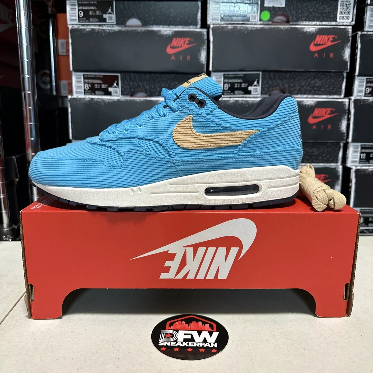 NIKE AIR MAX 1 PRM CORDUROY BALTIC BLUE FB8915-400 Men’s Size 10.5 New