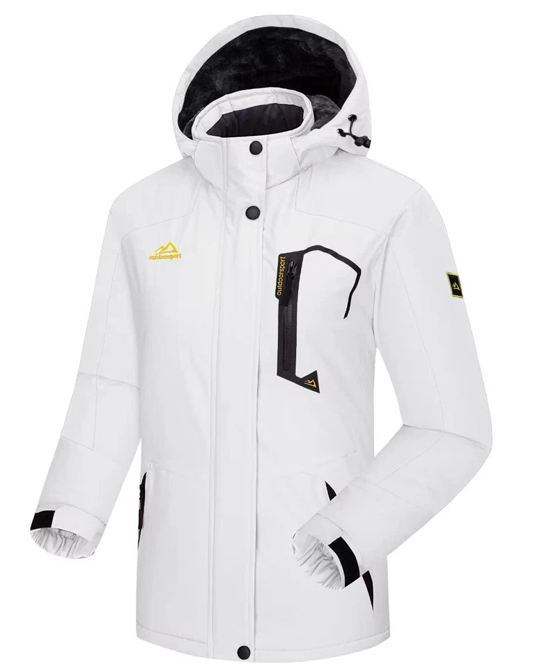 Mujer Esquí Nieve Cálido Chaqueta Forrada de Vellón Impermeable Rompevientos Senderismo Abrigos Foto 2 de 4