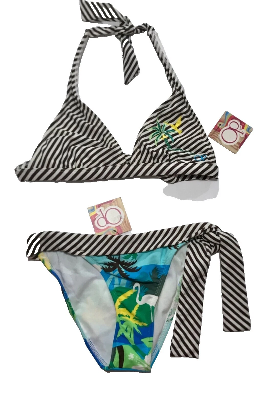 Roupas de Praia Op Poliéster Listrado para mulheres