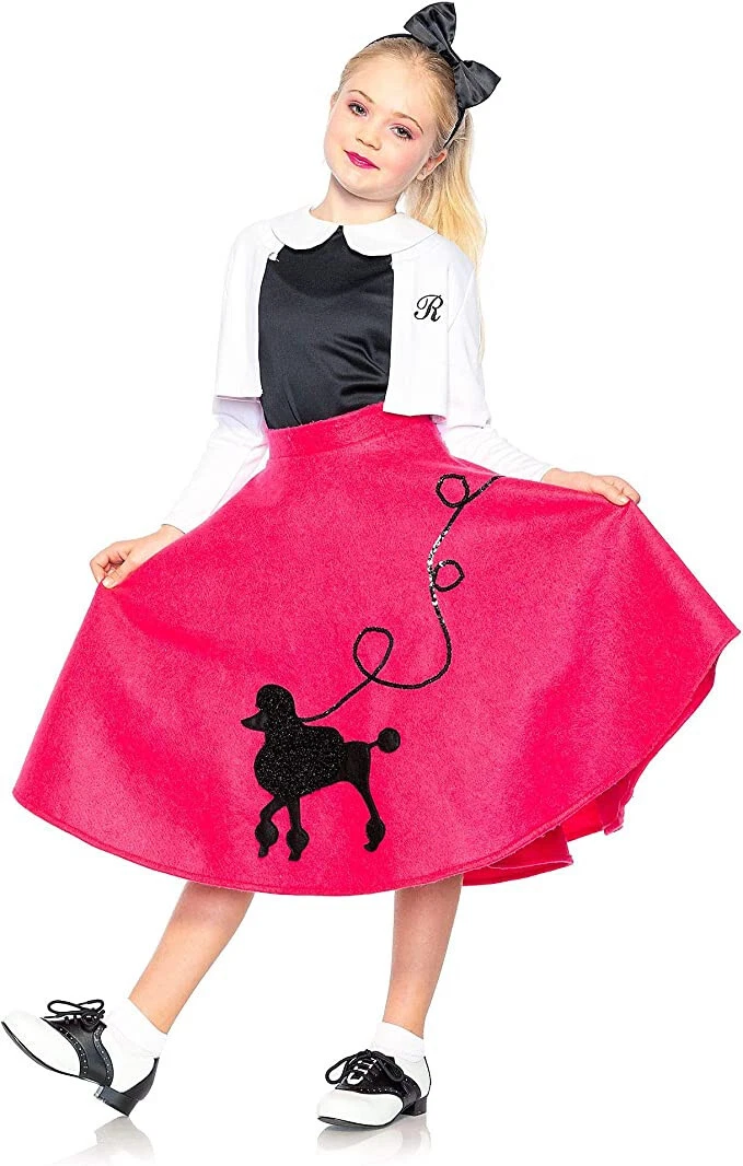 Little girl top sock hop costume