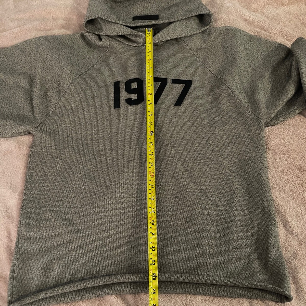 Fear Of God Essentials 1977 Knit Hoodie Dark Oatmeal Grey Size
