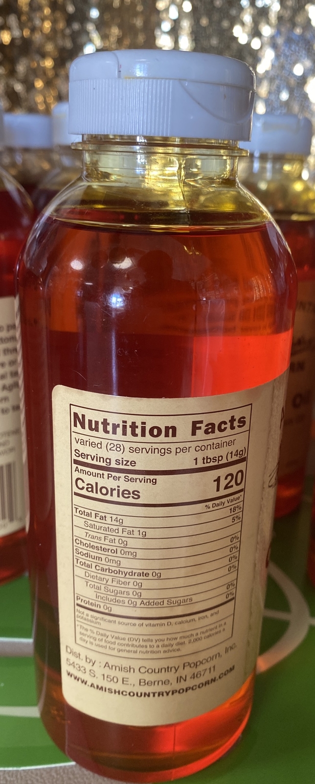 Amish Country Popcorn Butter Flavored Canola Oil 16 Oz Buttery