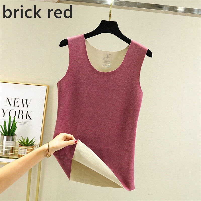 Women Fleece Lined Vest Camisole Tank Top Warm Sleeveless