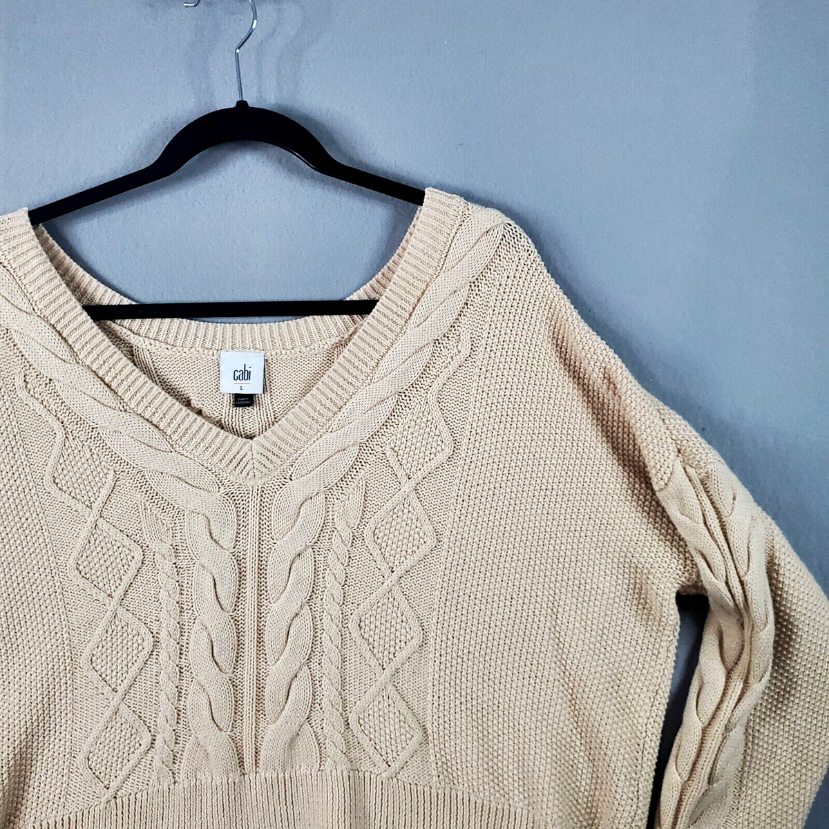 Cabi Clothing Cabi Cropped Cable Pullover CAbi Oversized Cropped