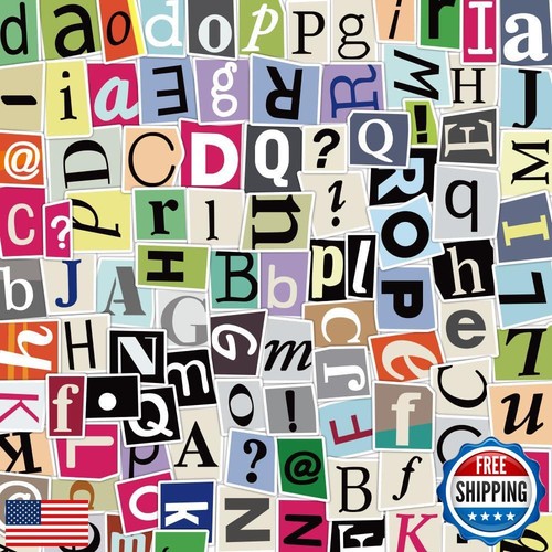 200pcs Letter A-Z and Number 0-9 Sticker for Kids, Waterproof Vinyl Alphabet