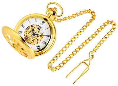 Excellanc Mechanische Taschenuhr Handaufzug Herren Männer Quarz Uhr Sackuhr