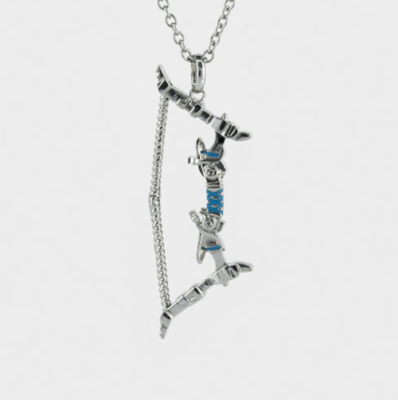 Forbidden West Zero Dawn Aloy Silver Hunter's Bow Necklace Pendant
